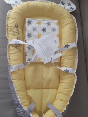 Baby Nest personalizat yellow stars